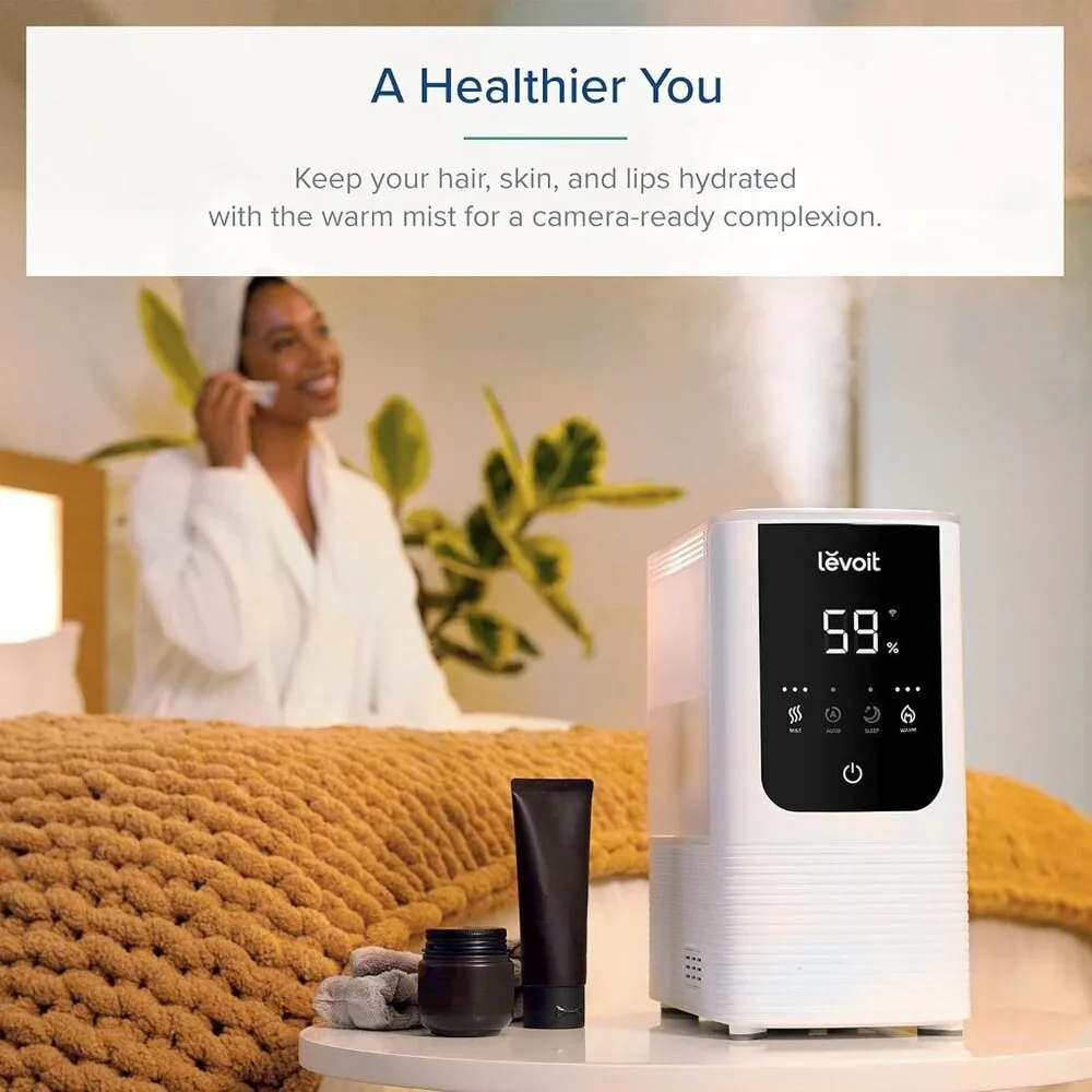 Humidifiers for Bedroom Home, Smart Warm and Cool Mist Air Humidifier for Large